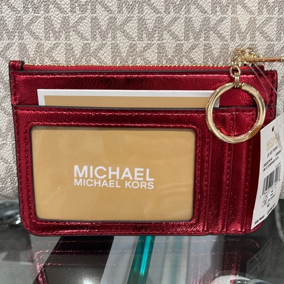 MICHAEL KORS
Jet Set Travel Small Top Zip Coin Pouch With ID
Crimson 
NWT - Picture 12 of 16